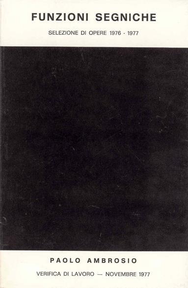 Funzioni segniche - Paolo Ambrosio - copertina