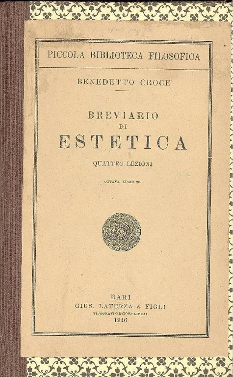 Breviario di estetica. Quattro lezioni - Benedetto Croce - copertina