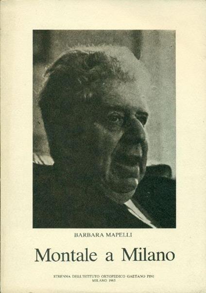 Montale a Milano - Barbara Mapelli - copertina