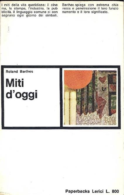 Miti d'oggi - Roland Barthes - copertina