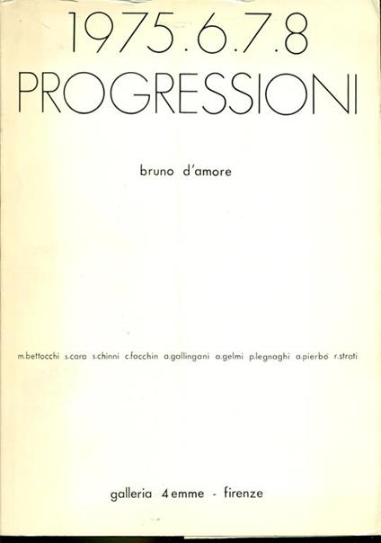1975.6.7.8 Progressioni - Bruno D'Amore - copertina