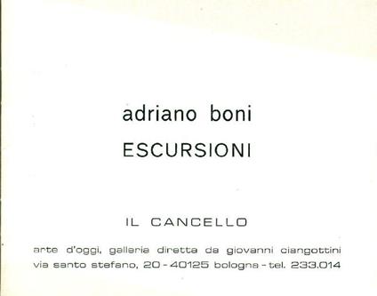 Escursioni - Adriano Boni - copertina