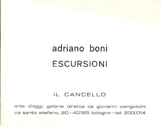 Escursioni - Adriano Boni - copertina