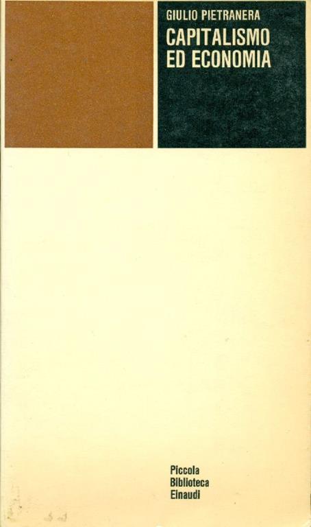 Capitalismo ed economia - Giulio Pietranera - copertina