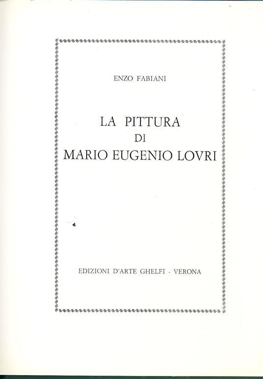 La pittura di Mario Eugenio Lovri - Enzo Fabiani - copertina