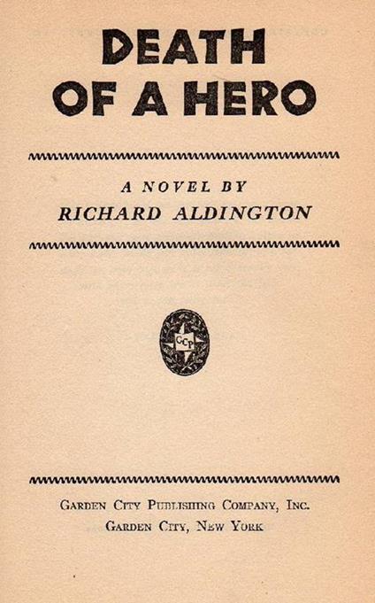 Death of a Hero - Richard Aldington - copertina
