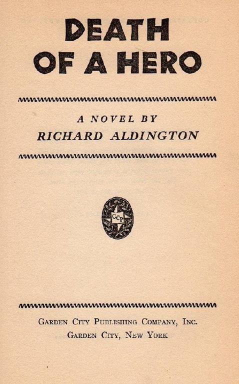 Death of a Hero - Richard Aldington - copertina