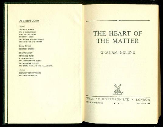 The Heart of the Matter - Graham Greene - copertina