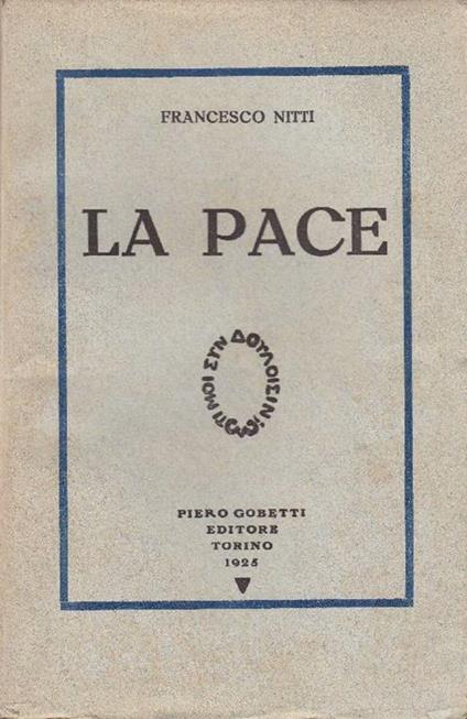 La pace - Francesco Nitti - copertina