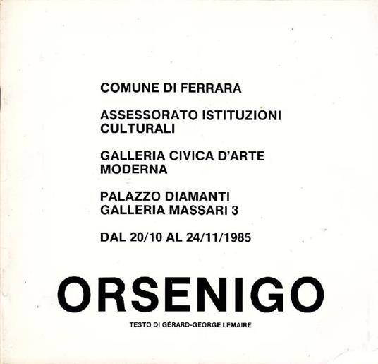 Vittorio Orsenigo - Gérard-Georges Leimaire - copertina