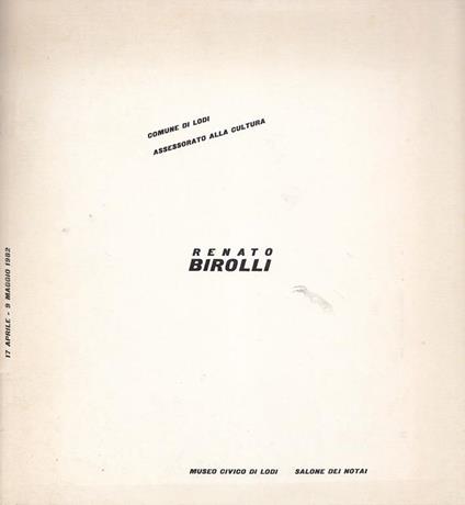 Renato Birolli - Renato Birolli - copertina