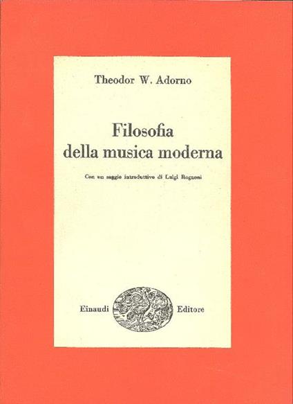 Filosofia della musica moderna - Theodor W. Adorno - copertina