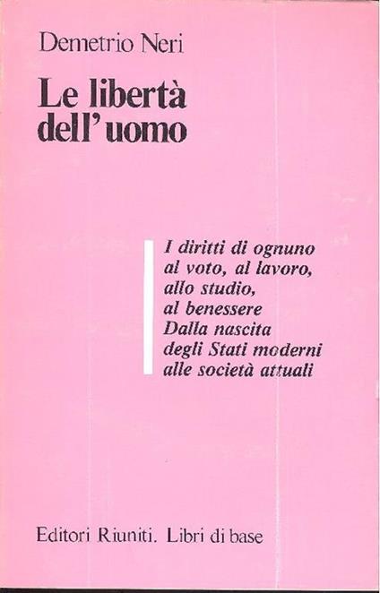 Le libertà dell'uomo - Demetrio Neri - copertina