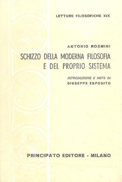 Schizzo della moderna filosofia e del proprio sistema - Antonio Rosmini - copertina