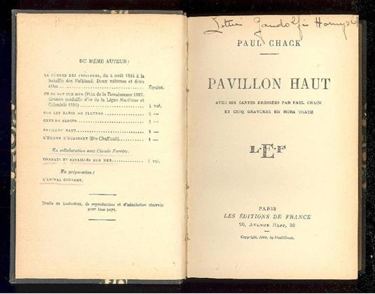 Pavillon Haut - Paul Chack - copertina