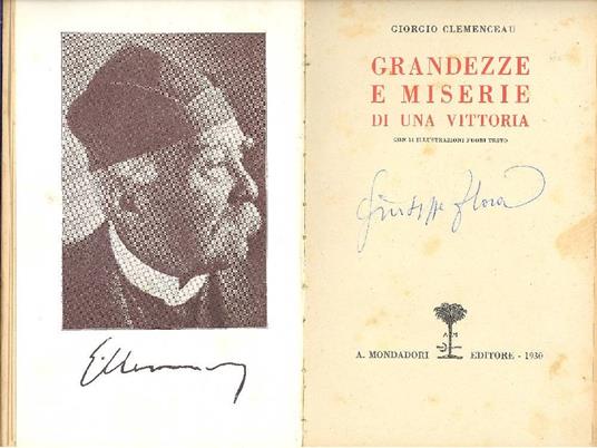 Grandezze e miserie di una vittoria - Georges Clemenceau - copertina