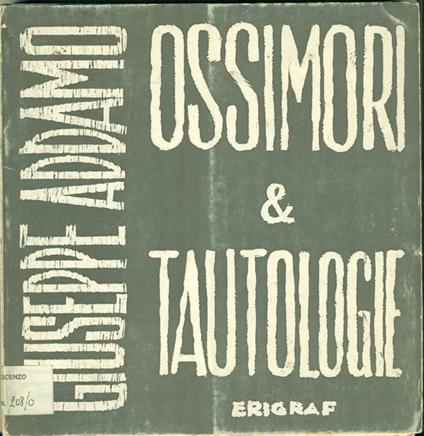 Ossimori e Tautologie - Giuseppe Addamo - copertina