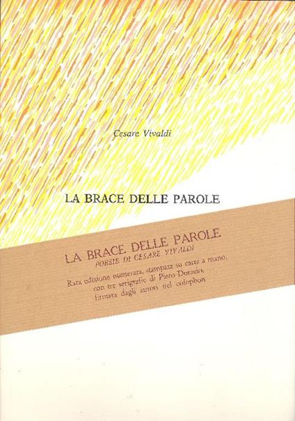 La brace delle parole. 1981-1983 - Cesare Vivaldi - copertina