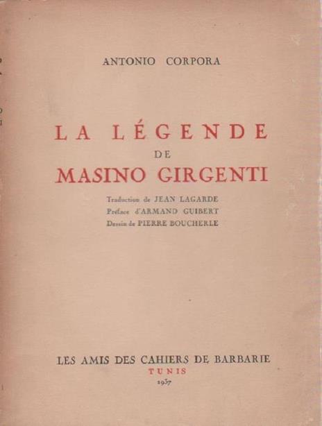 La légende de Masino Girgenti - Antonio Corpora - copertina