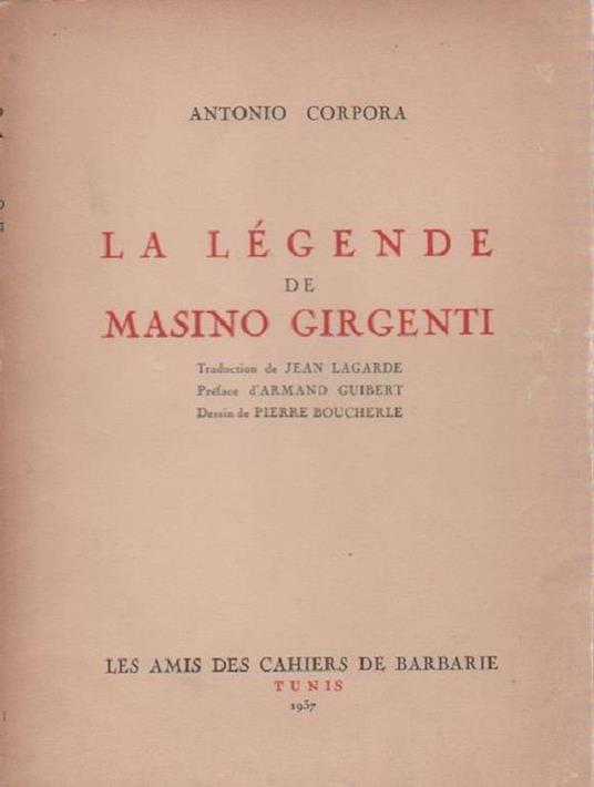 La légende de Masino Girgenti - Antonio Corpora - copertina