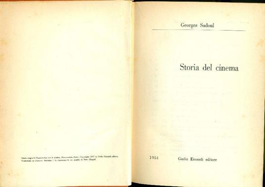 Storia del cinema - Georges Sadoul - copertina
