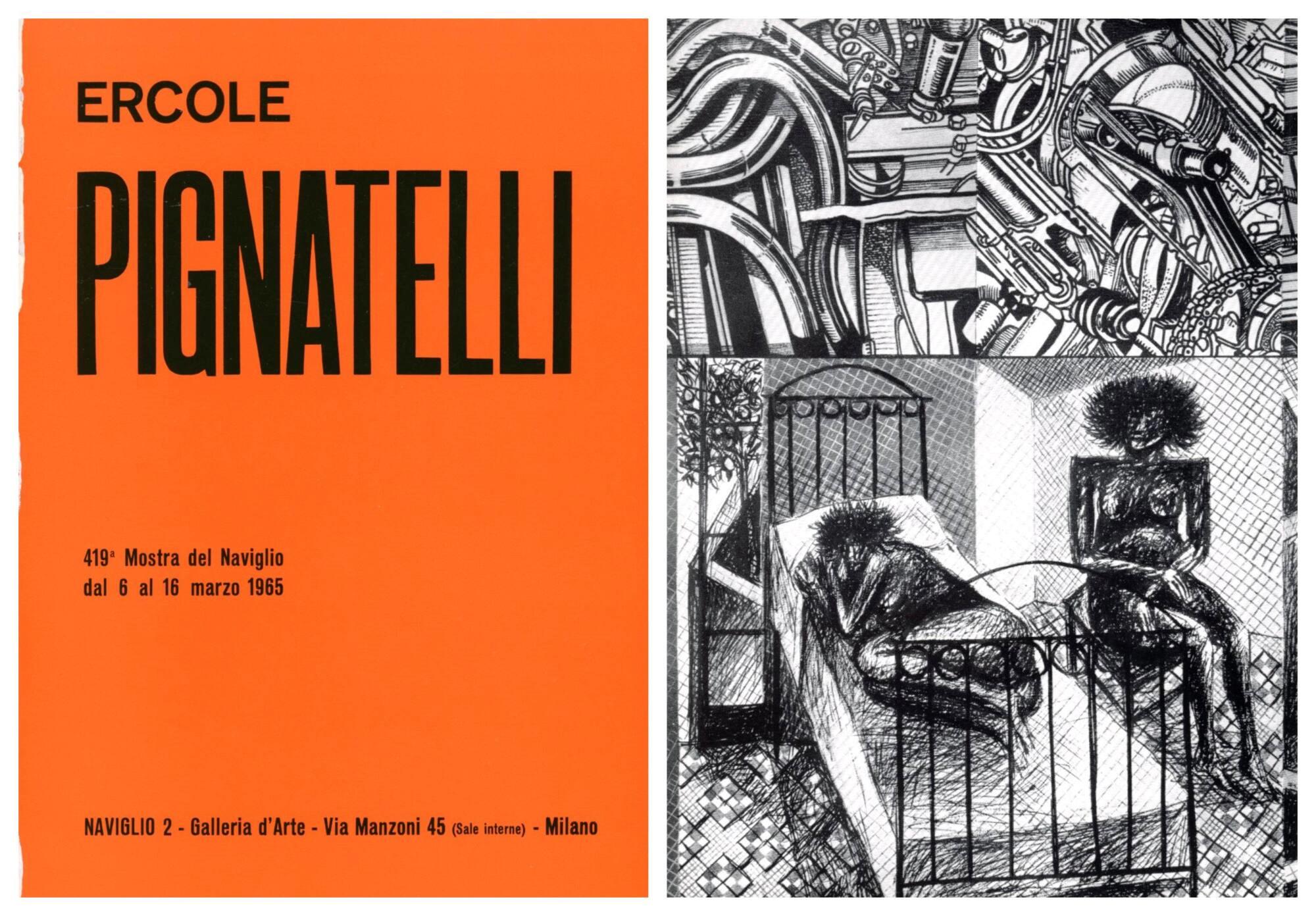 Ercole Pignatelli. Pieghevole mostra galleria del Naviglio 1965