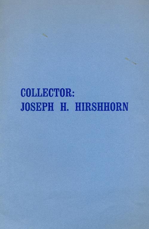 Collector: Joseph H. Hirshhorn - Jay Jacobs - copertina