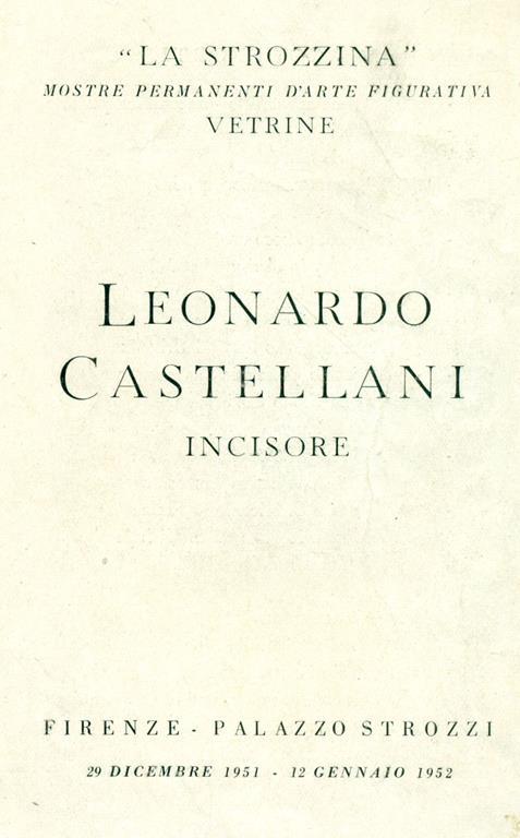 Leonardo Castellani incisore - Leonardo Castellani - copertina