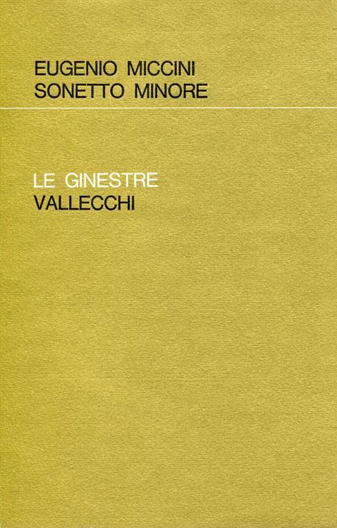 Sonetto minore - Eugenio Miccini - copertina