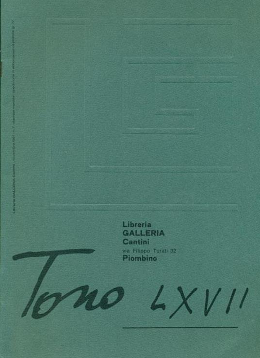 Tono LXVII - Tono Zancanaro - copertina