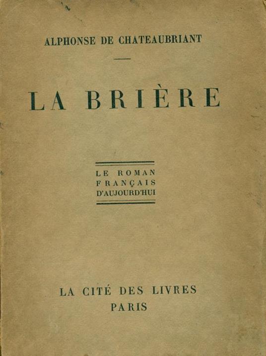 La Brière - Alphonse de Chateaubriant - copertina