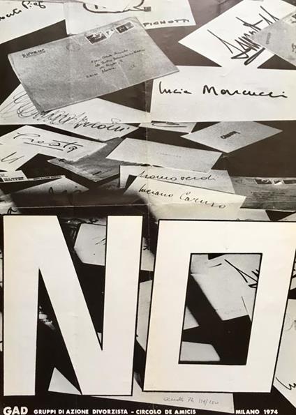 Manifesto GAD. Gruppi di Azione Divorzista, Milano 1974 - Oreste Amato - copertina