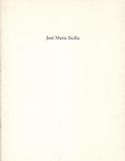 Josè Maria Sicilia. Luz Plegada 1993-1994 - José M. Sicilia - copertina
