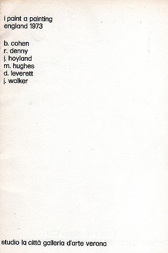 I paint a painting. England 1973 - Bernard Cohen,Robyn Denny - copertina