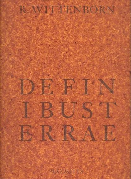 Rainer Wittenborn. De finibus terrae 1986/89 - Vittorio Fagone - copertina
