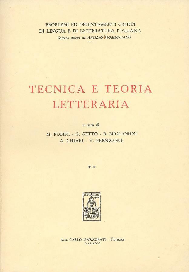 Tecnica e teoria letteraria