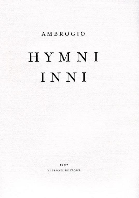 Hymni - Inni - Ambrogio (sant') - copertina