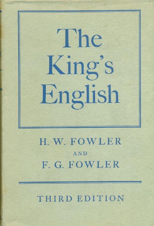 The king's english - Fowler H.W. - copertina