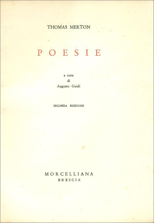 Poesie - Thomas Merton - copertina