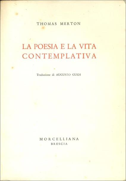 La poesia e la vita contemplativa - Thomas Merton - copertina