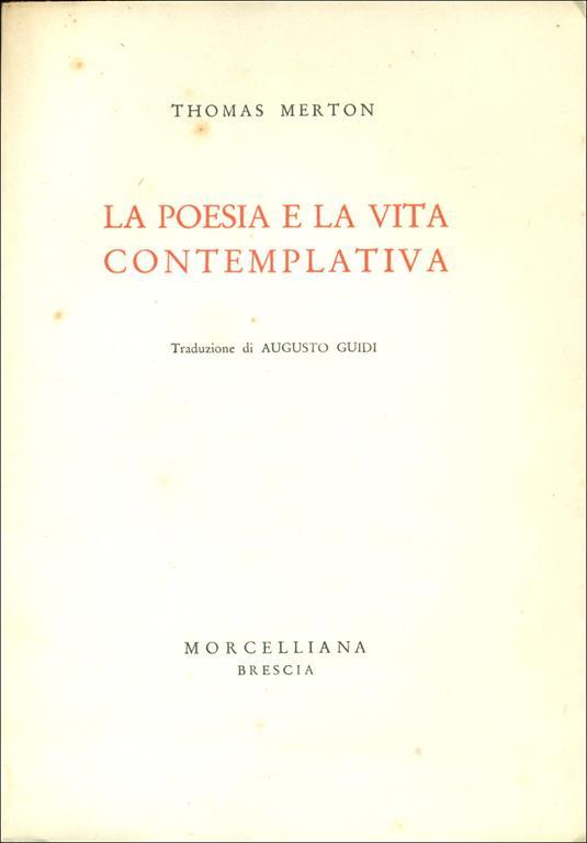 La poesia e la vita contemplativa - Thomas Merton - copertina