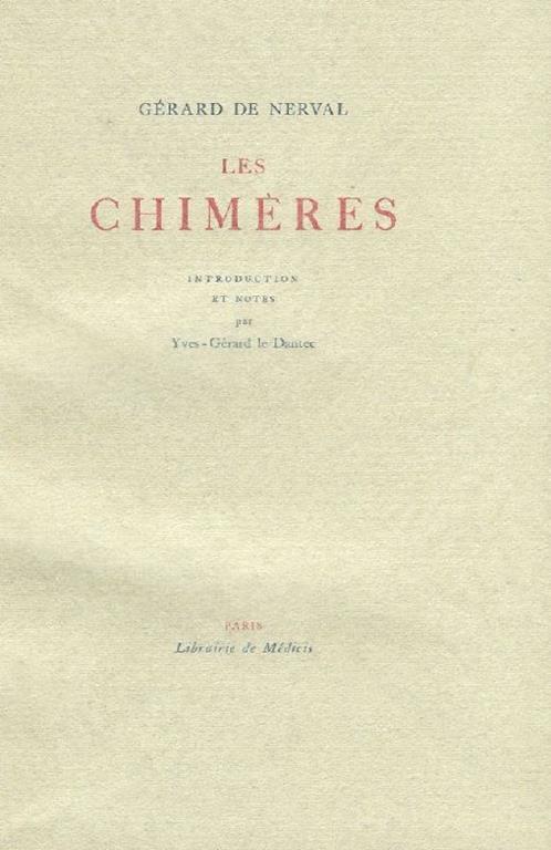 Les chimères. Prima edizione - Gérard de Nerval - copertina