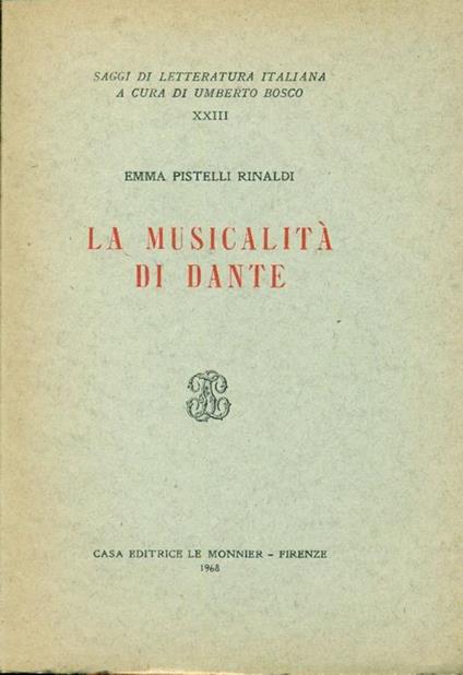 La musicalità di Dante - Emma Pistelli Rinaldi - copertina