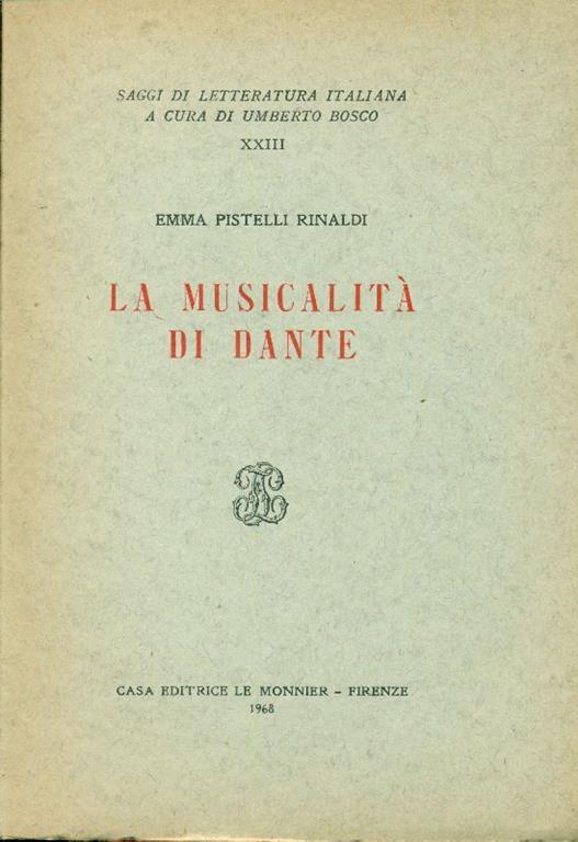 La musicalità di Dante - Emma Pistelli Rinaldi - copertina
