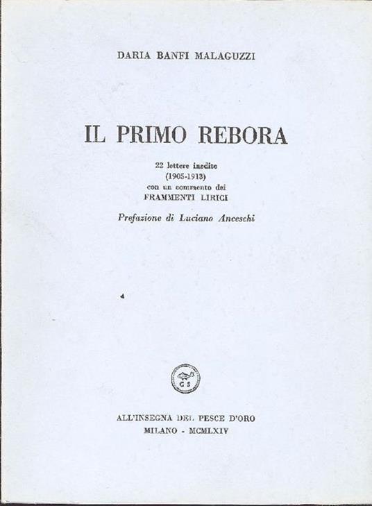 Il primo Rebora - Rebora - copertina