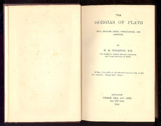 The Gorgias of Plato - Platone - copertina