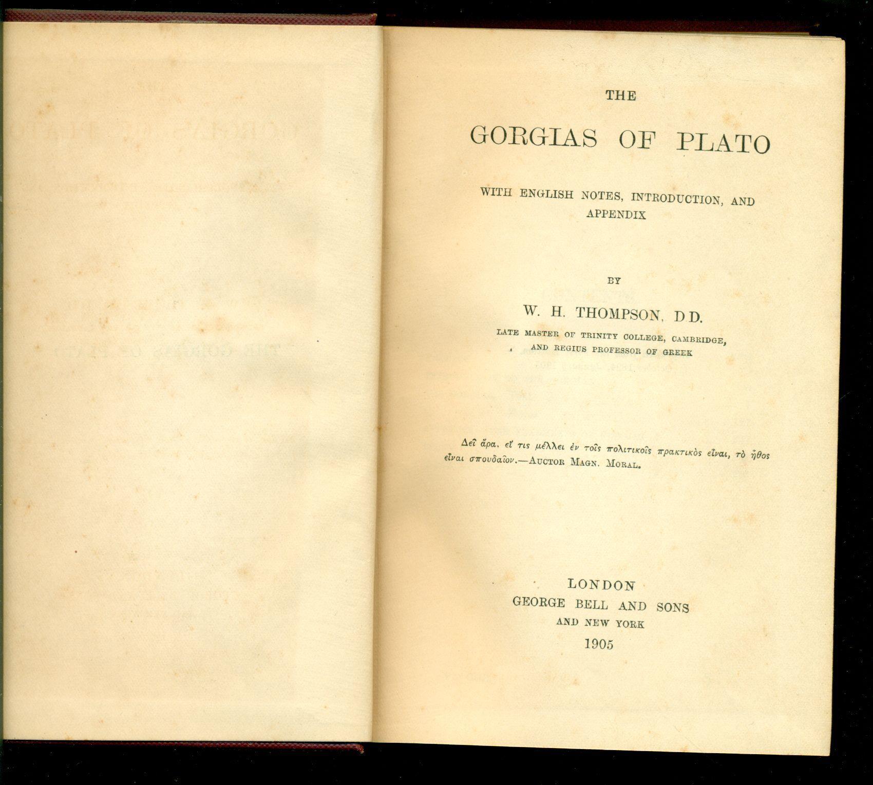 The Gorgias of Plato