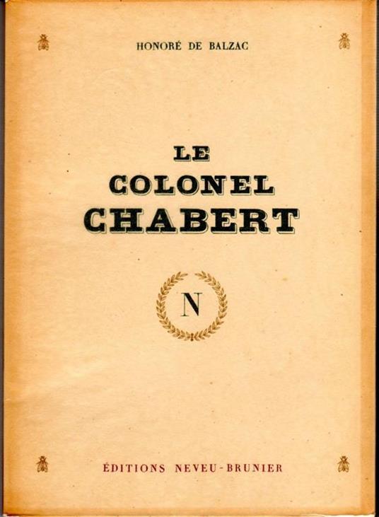 Le Colonel Chabert - Honoré de Balzac - copertina
