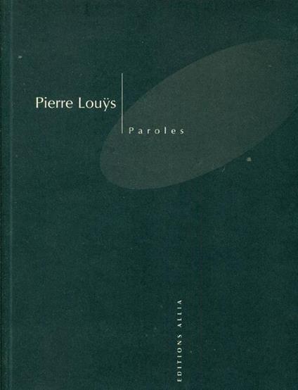 Paroles - Pierre Louÿs - copertina