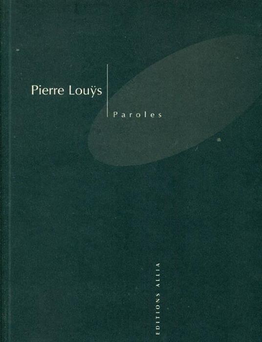 Paroles - Pierre Louÿs - copertina